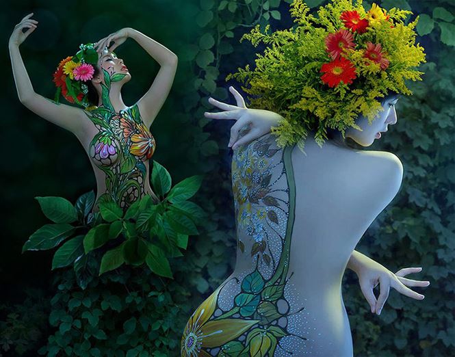 Những sao Việt từng cởi đồ thực hiện chụp ảnh nude body painting